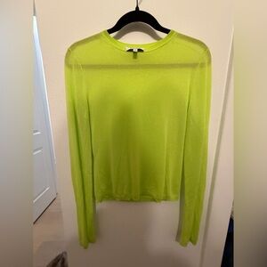 Neon Green mesh Long Sleeve Top